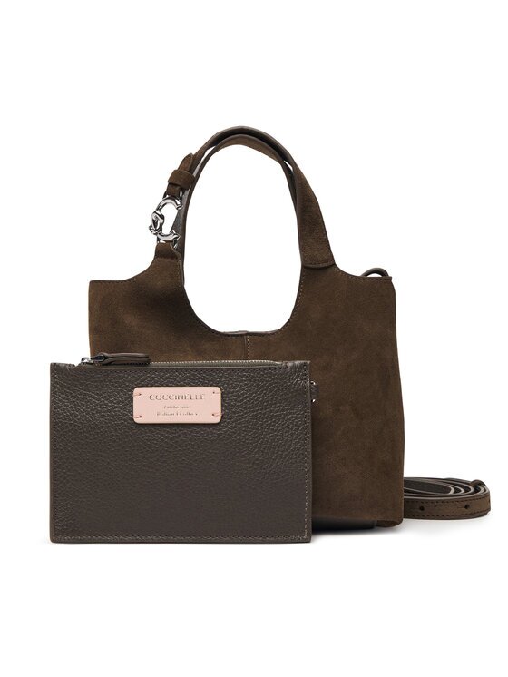 COCCINELLE Geantă THE C-Easy Suede E1 THE 58 01 01 Kaki