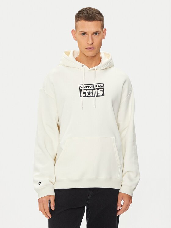 Converse Bluză M Cons Hoodie 10026148-A10 Écru Regular Fit