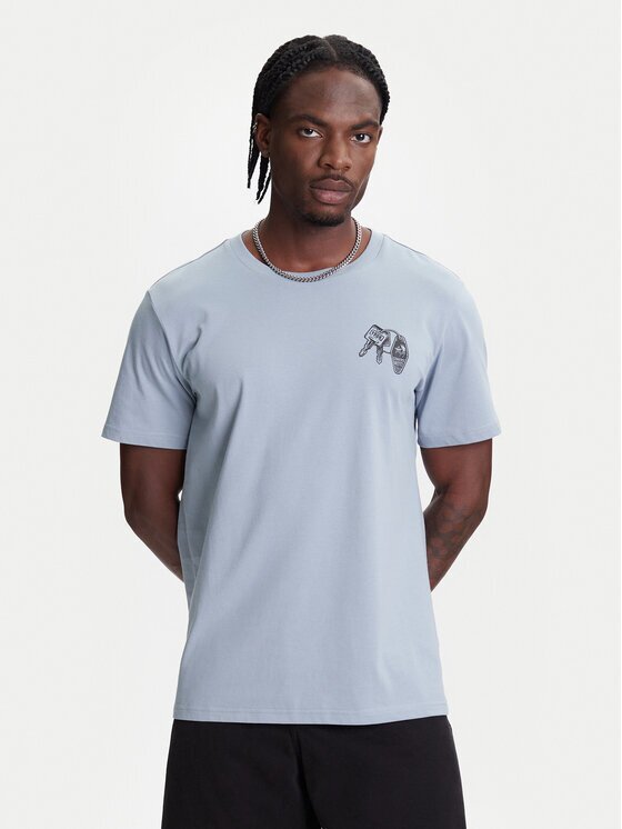 Converse Tricou Skeleton Party 10027726-A03 Albastru celest Regular Fit