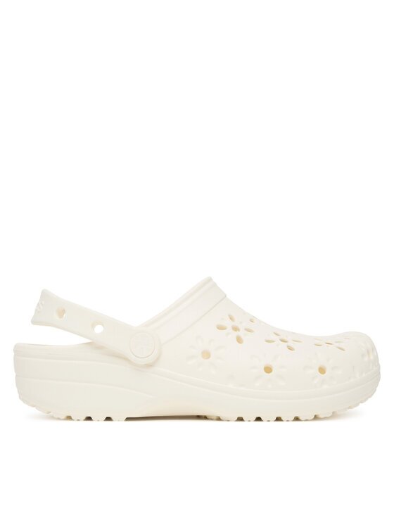 Crocs Şlapi Classic Floral Cut-Out Clog 210927 Écru