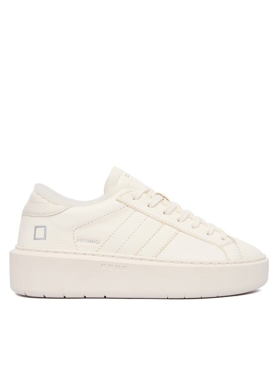 D.A.T.E. Sneakers Hill Low Fur Platform W431-HPF-MN Écru
