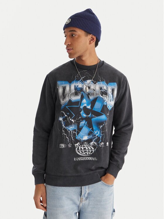 DC Shoes Bluză Skull Shock Crew EDYSF03251 Regular Fit