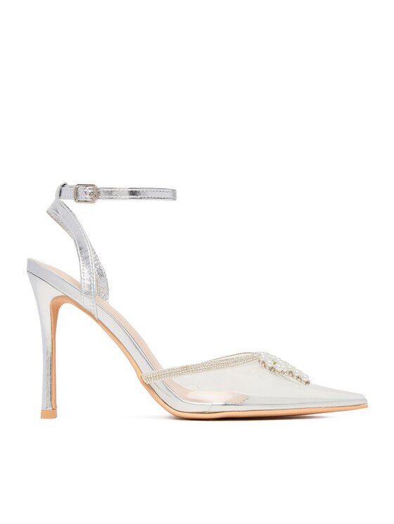 DeeZee Pantofi cu toc subțire LIA SILVER RU Transparent