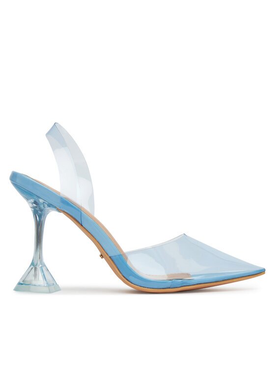 DeeZee Pantofi cu toc subțire ZALHT-02 BLUE PU Transparent