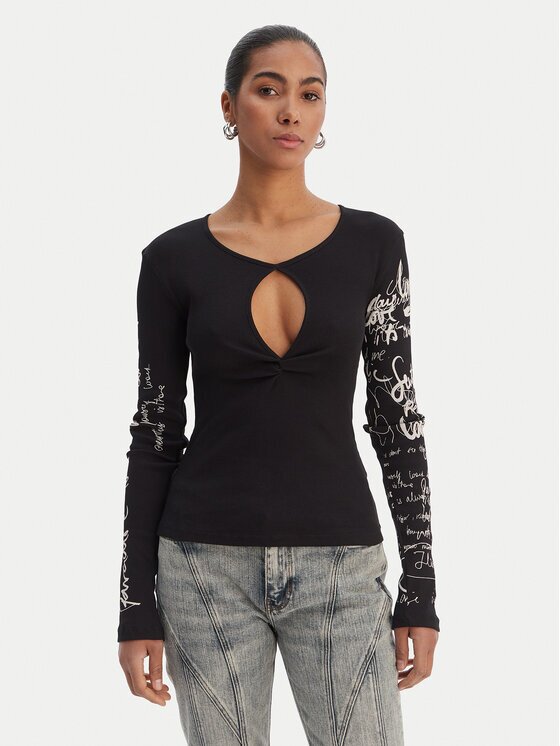 Desigual Bluză 26SWTK18 Slim Fit