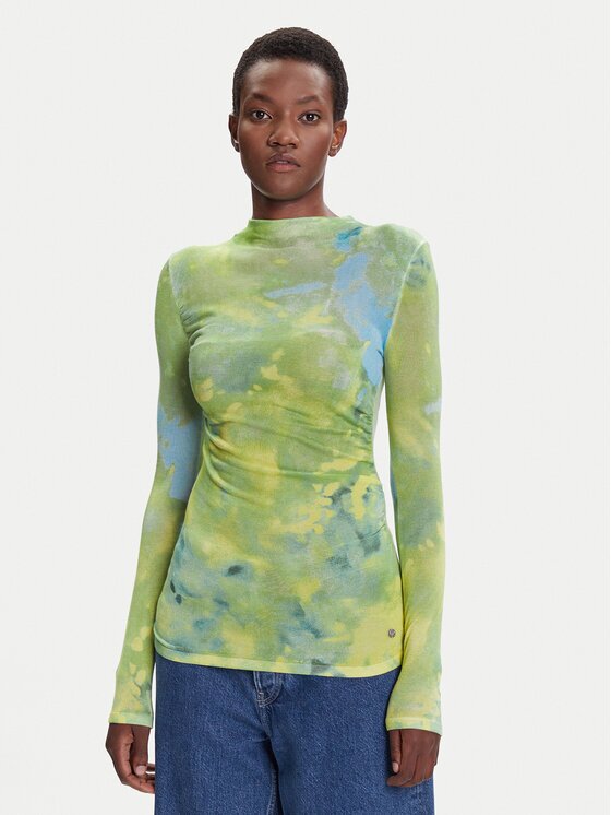 Desigual Bluză cu gât Calgary 25WWJF37 Regular Fit