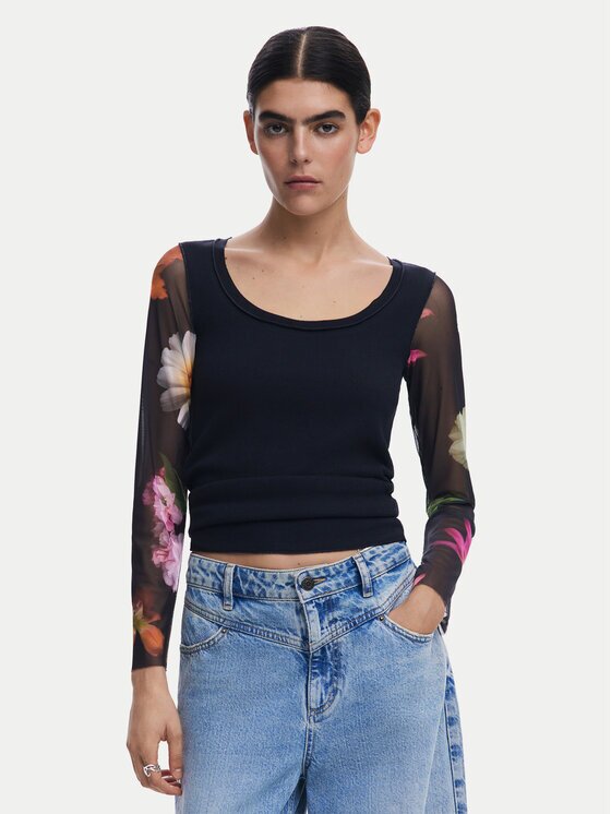 Desigual Bluză Flint 25SWTK93 Slim Fit