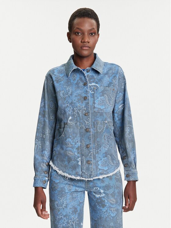 Desigual cămașă de blugi Pasleyblue 25WWEW68 Loose Fit