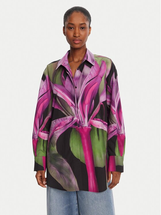 Desigual Cămașă Orquidea Lacroix 25WWCW20 Relaxed Fit
