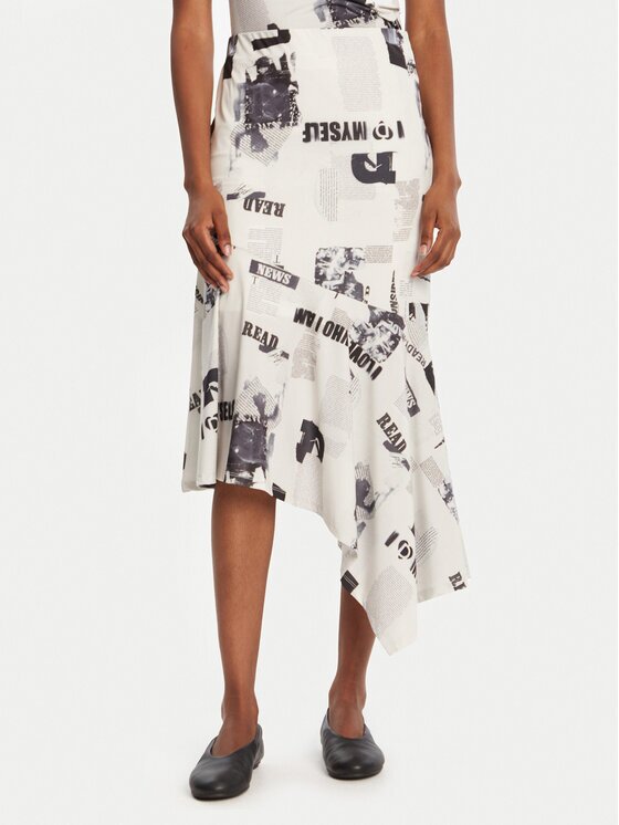 Desigual Fustă midi Breaking News 25WWFK07 Regular Fit