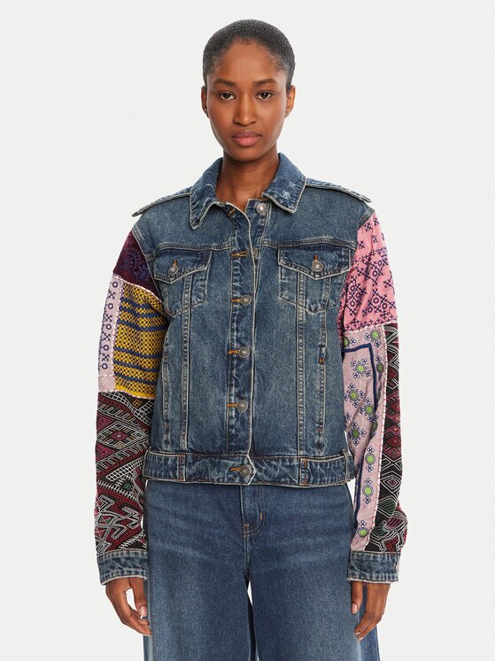 Desigual Geacă de blugi Etnic 25WWED14 Regular Fit
