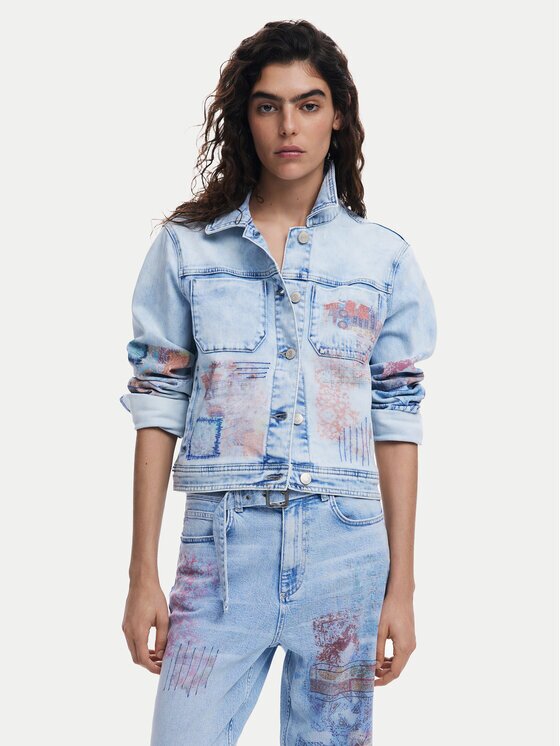 Desigual Geacă de blugi Los Angeles 25SWED03 Regular Fit