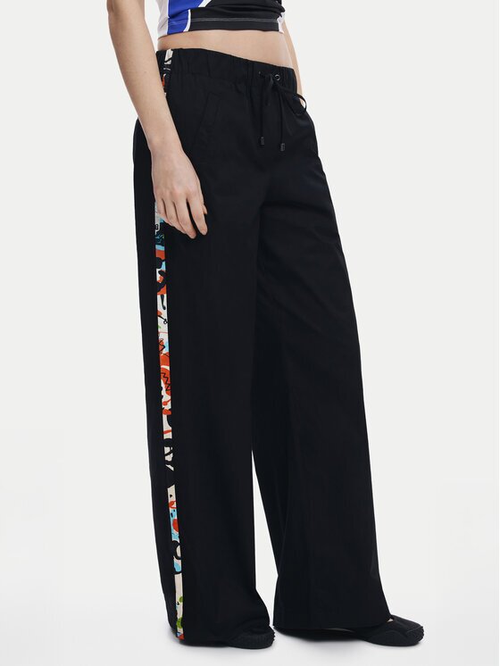 Desigual Pantaloni din material Paisley 25SWPW19 Regular Fit