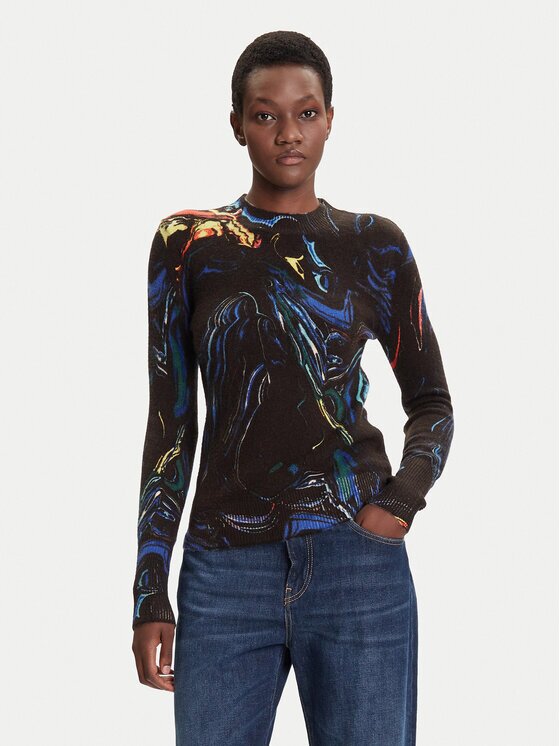 Desigual Pulover Butterfly Lacroix 25WWJF05 Regular Fit