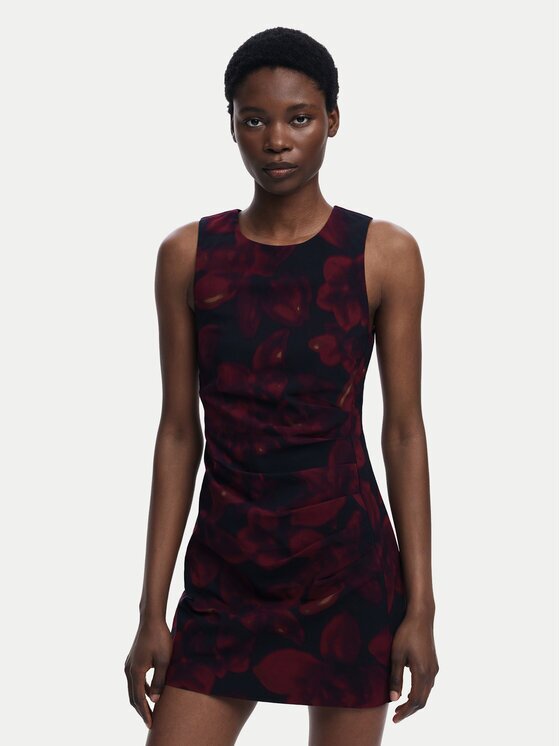 Desigual Rochie cocktail Petofrunce 25WWVW20 Slim Fit