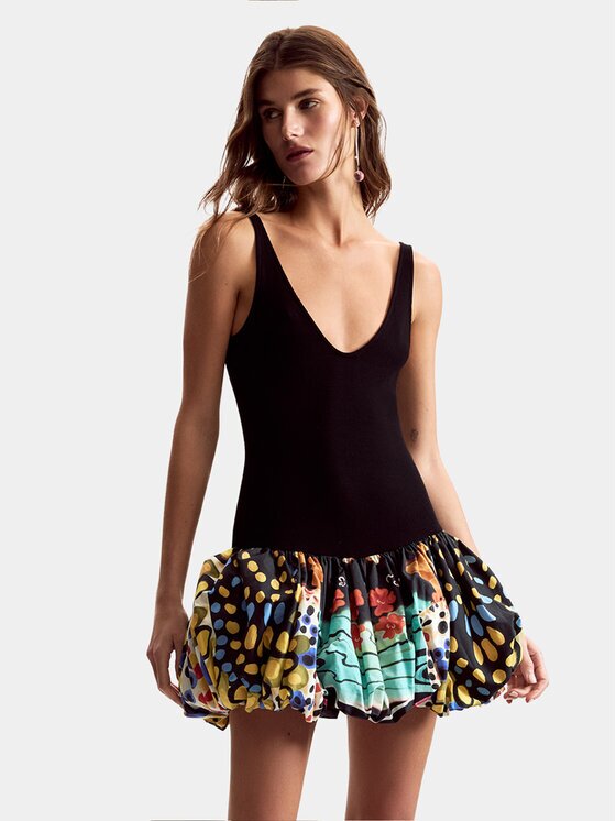 Desigual Rochie cocktail Sparckler Lacroix 26SWVK11 Slim Fit