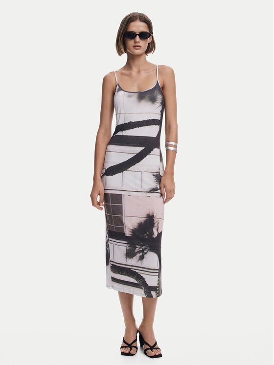 Desigual Rochie de vară 25SWVK56 Regular Fit