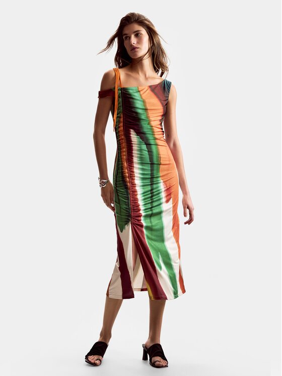Desigual Rochie de vară Paint Lacroix 26SWVK17 Slim Fit