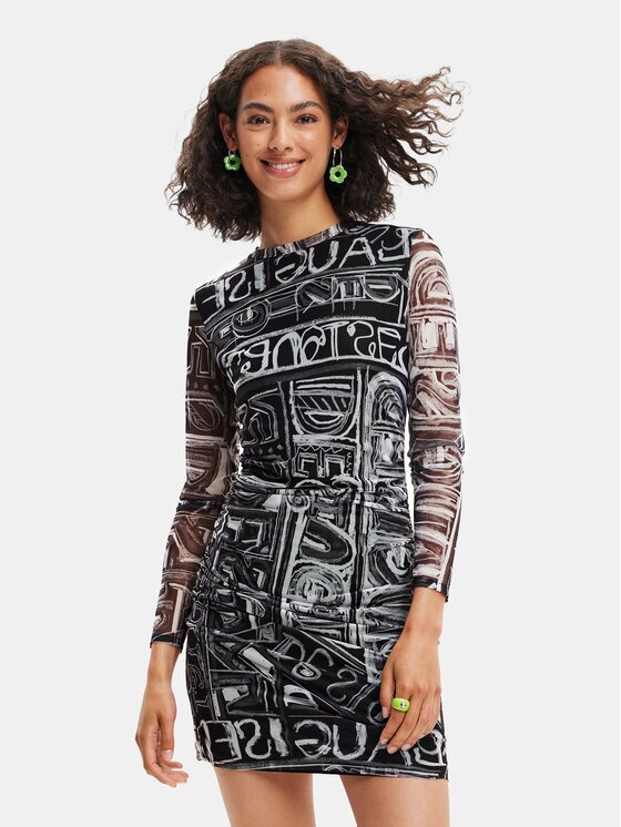 Desigual Rochie de zi 23SWVK23 Slim Fit