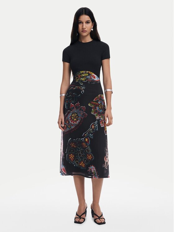 Desigual Rochie de zi Paisley 25SWVK32 Regular Fit