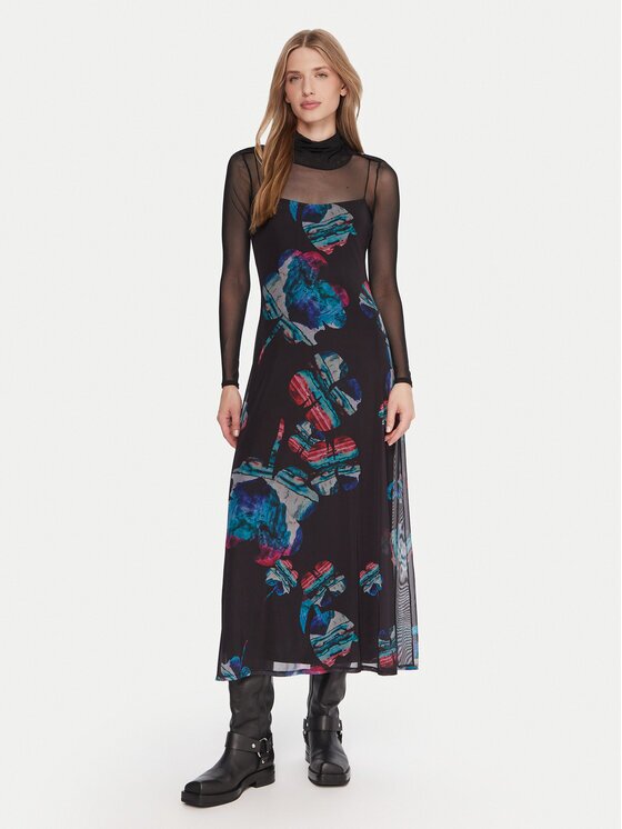 Desigual Rochie de zi Watercolor Lacroix 25WWVK03 Regular Fit