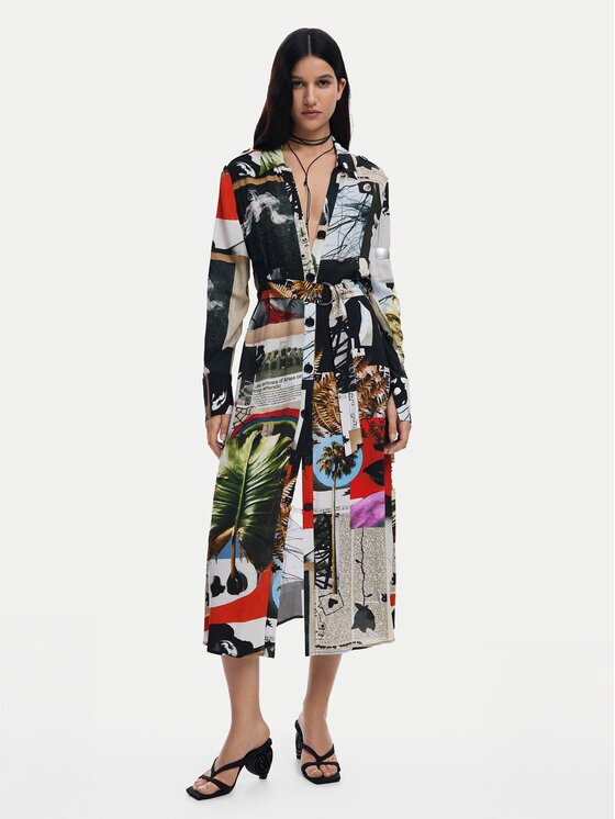 Desigual Rochie tip cămașă Collage 25SWVW45 Regular Fit