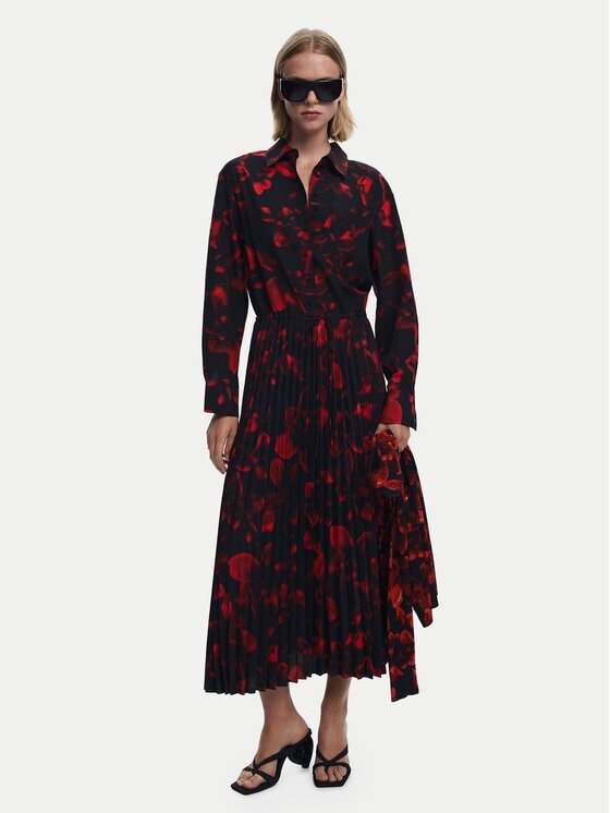 Desigual Rochie tip cămașă Plisado 25WWVW16 Regular Fit