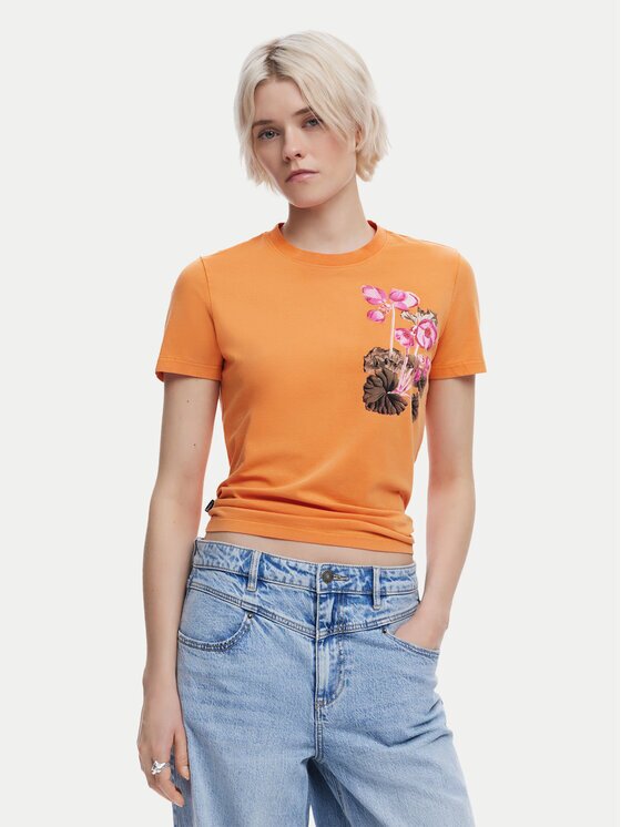 Desigual Tricou Botanical 25SWTK48 Slim Fit