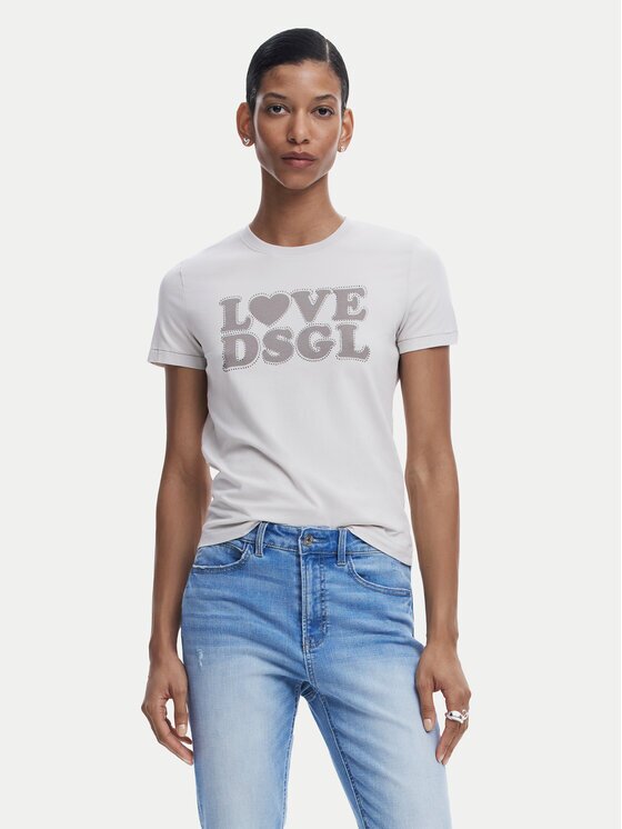 Desigual Tricou Love Dsgl 25SWTK10 Regular Fit