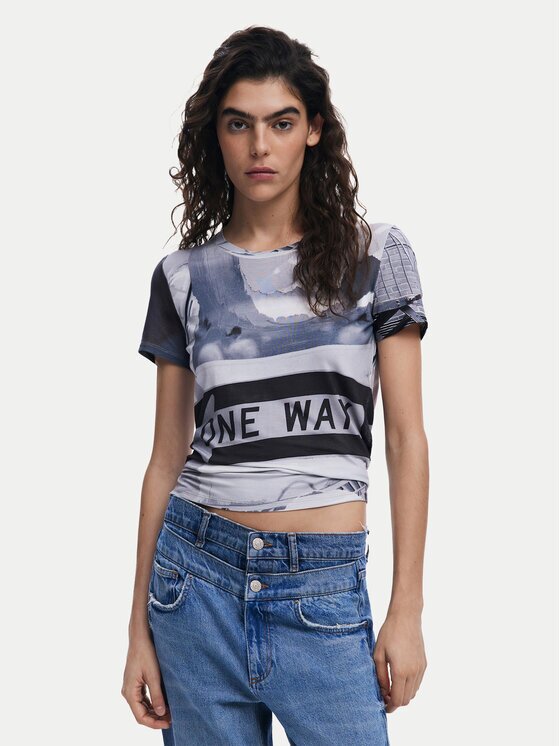 Desigual Tricou Potomac 25SWTKA0 Slim Fit