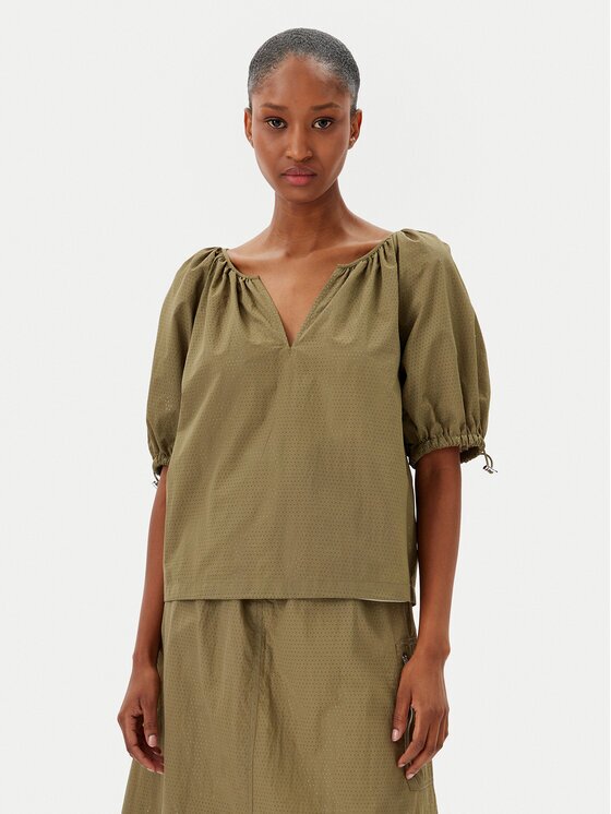 DKNY Bluză P5BAFATG 311 Verde Regular Fit