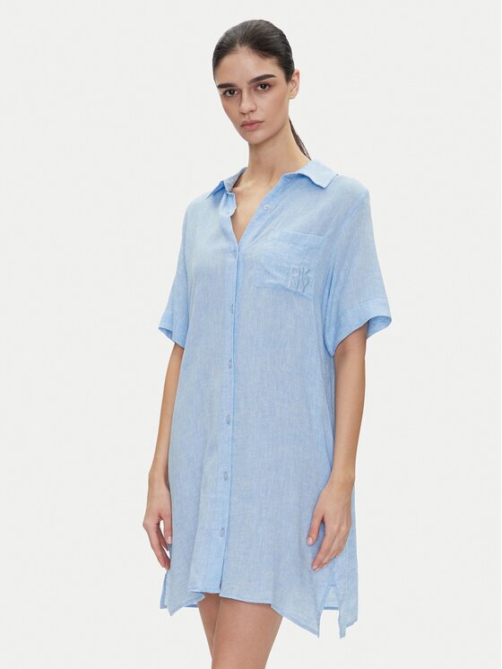 DKNY Cămașă de noapte YI30054 Albastru celest Relaxed Fit