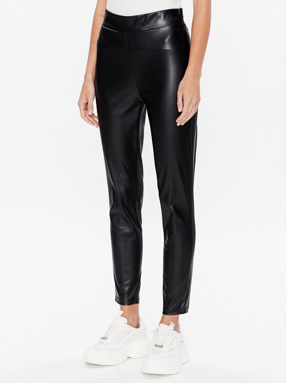 DKNY Pantaloni din imitație de piele P2HKTO61 Slim Fit