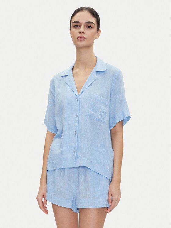 DKNY Pijama YI90054 Albastru celest Regular Fit