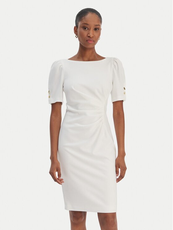 DKNY Rochie cocktail DD6A1666 Écru Slim Fit