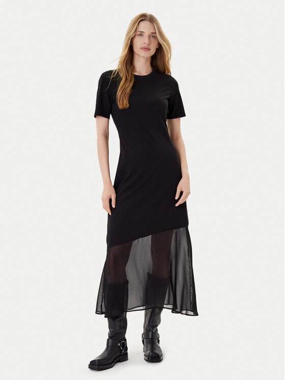 DKNY Rochie de zi P5GDFCNA Negru Regular Fit