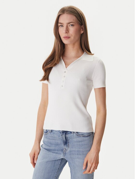 DKNY Tricou polo DJ6R0236 Écru Regular Fit