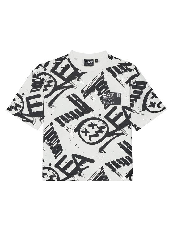 EA7 Emporio Armani Tricou 7B000059 AF12874 F0035 Écru Relaxed Fit