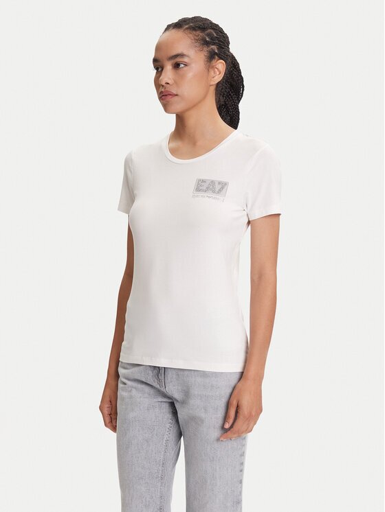 EA7 Emporio Armani Tricou 7W000492 AF10373 U0005 Écru Regular Fit