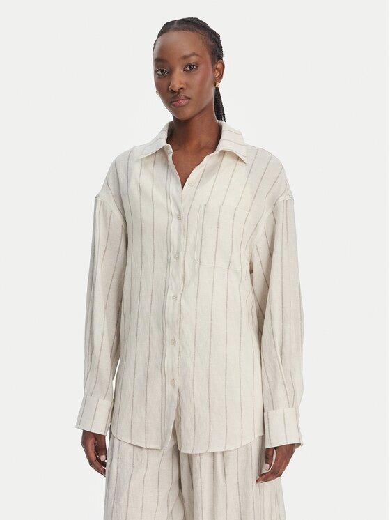 Eleh Cămașă SS260271 Écru Relaxed Fit