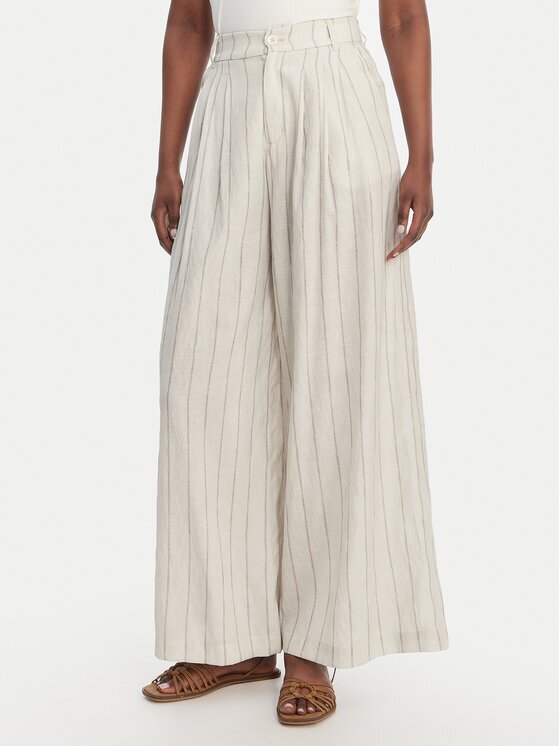 Eleh Pantaloni din material SS260272 Écru Relaxed Fit
