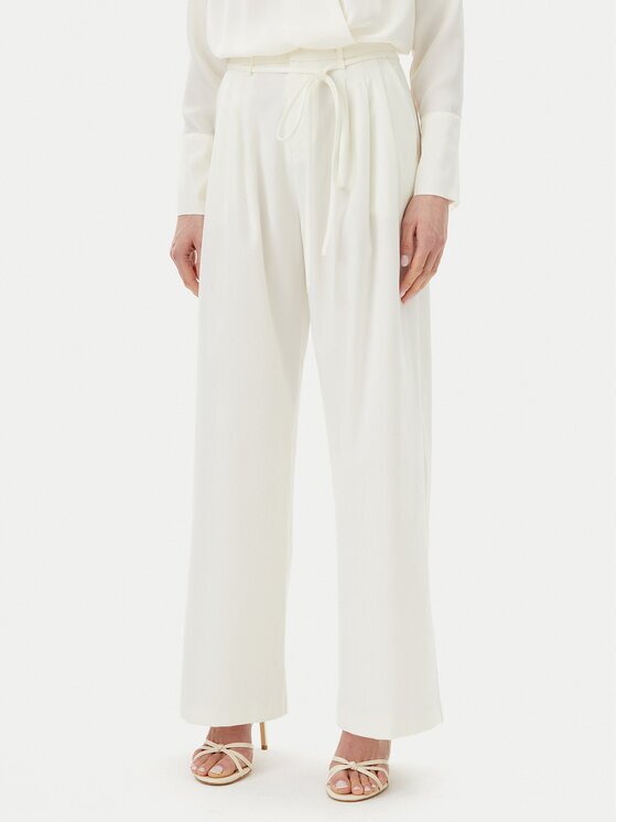 Eleh Pantaloni palazzo ESS250005 Écru Regular Fit