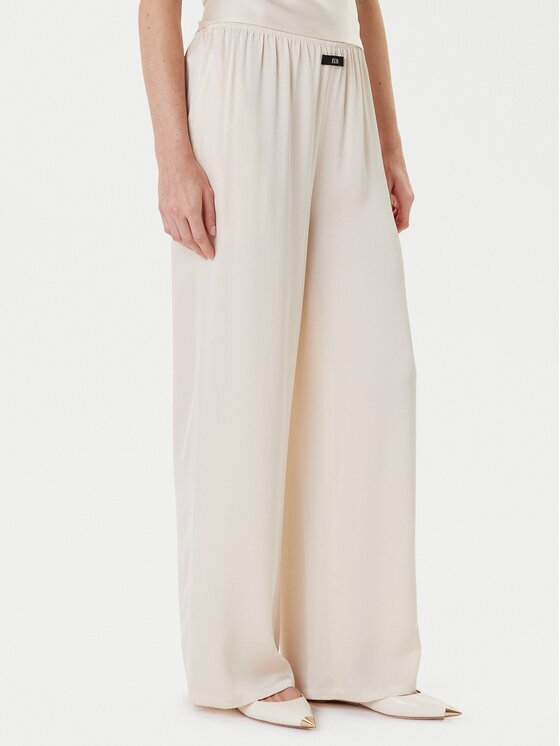 Eleh Pantaloni palazzo ESS250049 Écru Regular Fit