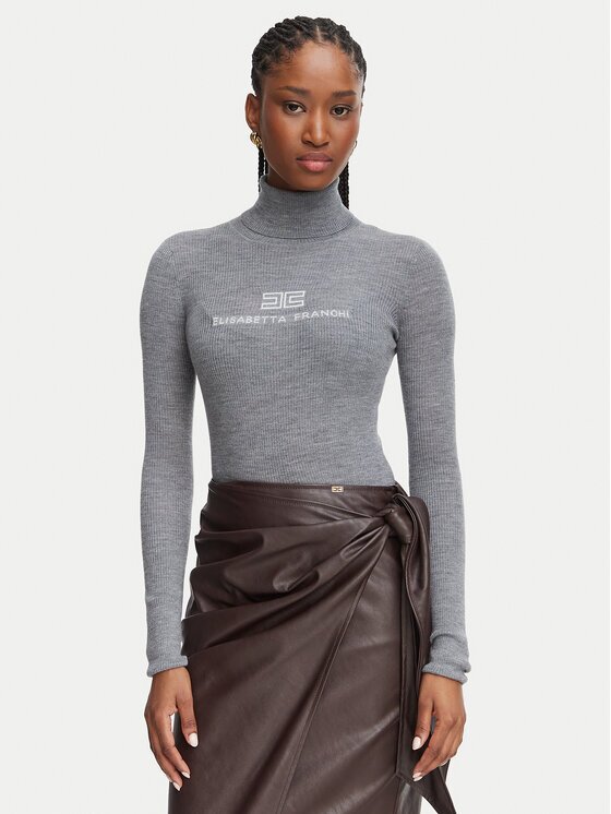 Elisabetta Franchi Bluză cu gât MK-18B-66E2-V320 Slim Fit