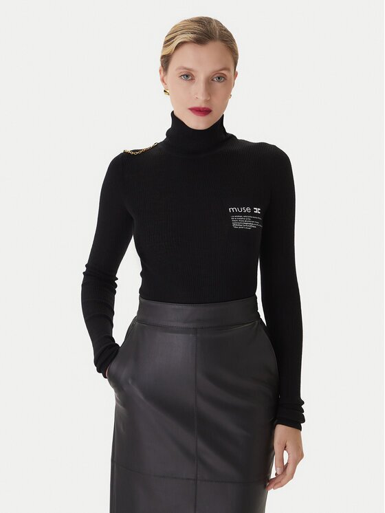 Elisabetta Franchi Bluză cu gât MK-43B-57E2-V320 Regular Fit