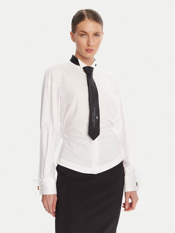 Elisabetta Franchi Cămașă re Alb Regular Fit