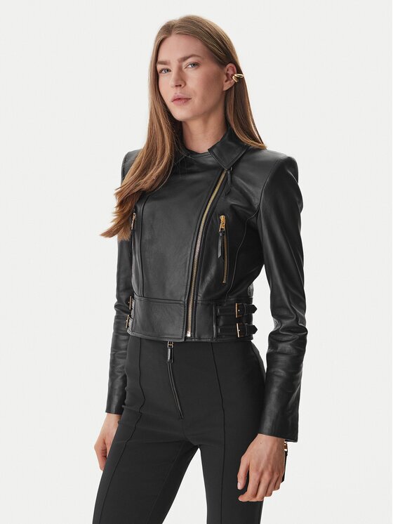 Elisabetta Franchi Geacă de piele GD-57Z-61E2-V1490 Regular Fit
