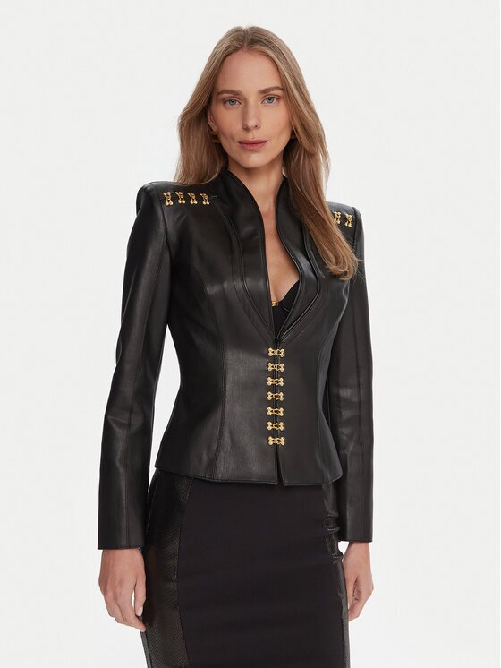 Elisabetta Franchi Geacă din imitație de piele GI-187-57E2-V680 Slim Fit