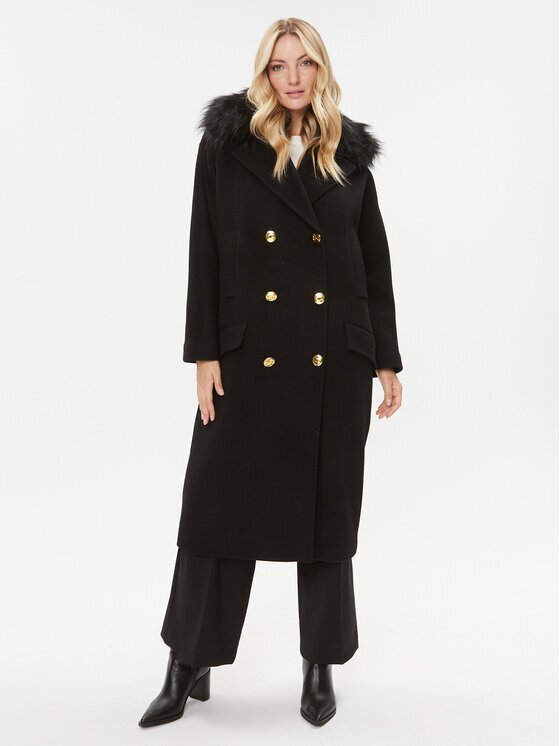 Elisabetta Franchi Palton de lână CP-44D-36E2-008339 Regular Fit