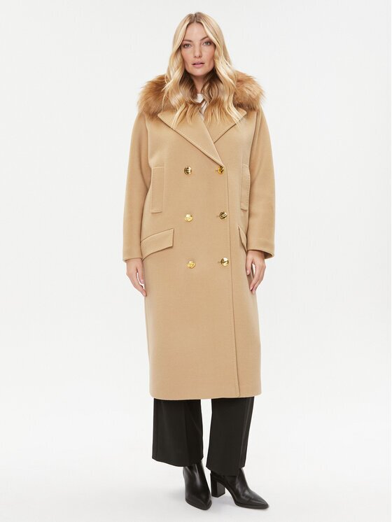 Elisabetta Franchi Palton de lână CP-44D-36E2-V1000 Regular Fit